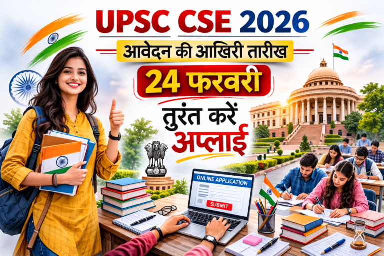 UPSC CSE 2026: आवेदन की आखिरी तारीख 24 फरवरी, तुरंत करें अप्लाई